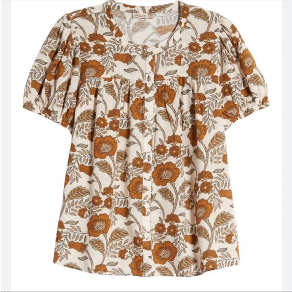 Faherty soft floral tee EUC - Picture 3 of 10